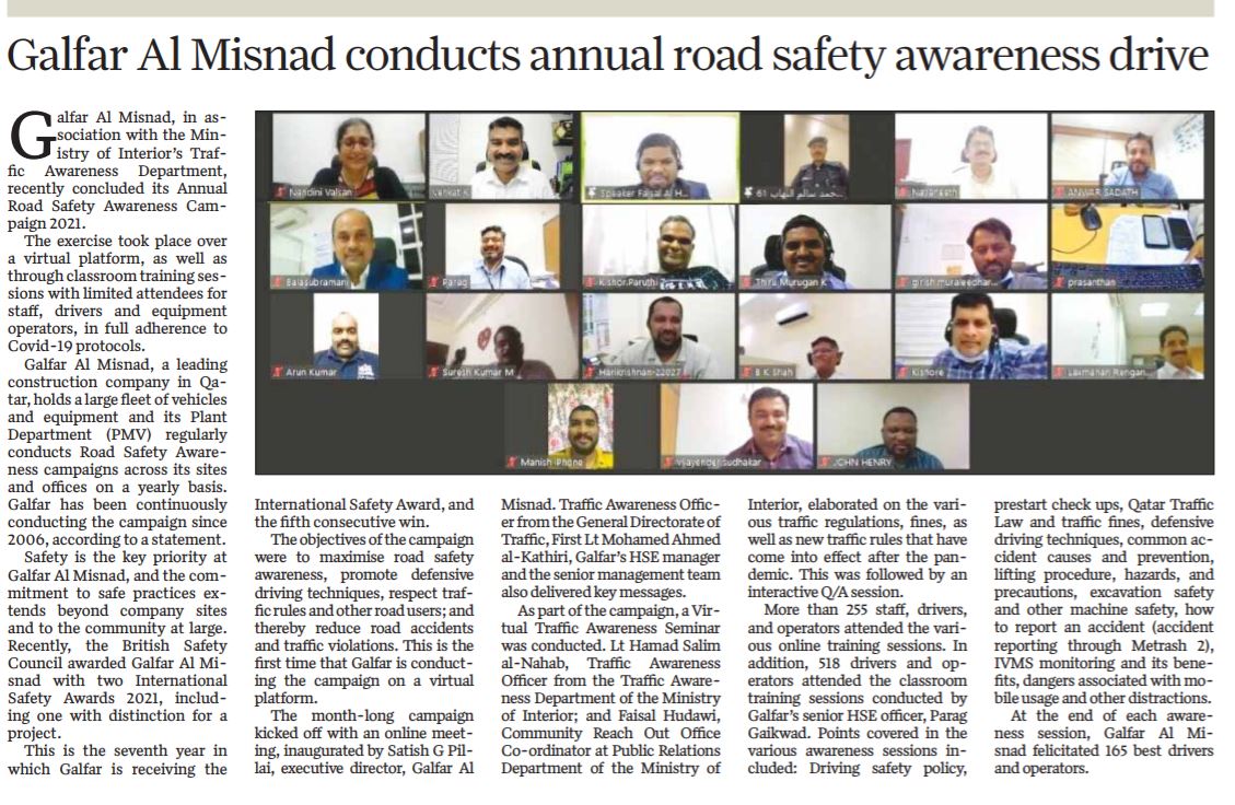 Galfar Conducts Annual Road Safety Awareness Drive
