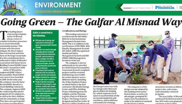 Going Green – The Galfar Al Misnad Way